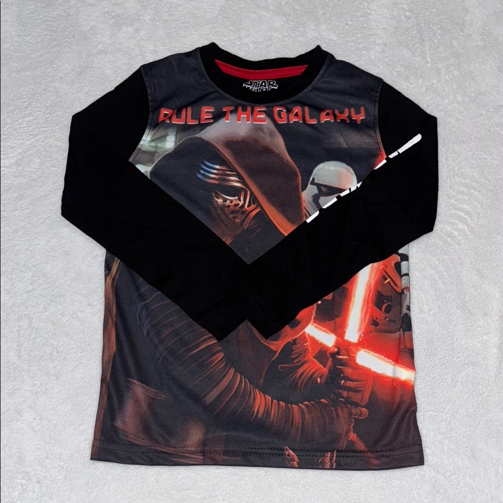Disney Star Wars by chalk Black and Red Long Sleeve Tee